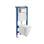 Falba építhető WC tartály szett, fehér fali WC-vel és kék szerelőkerettel - Homelux, ROYASET_WT-1_R-021W