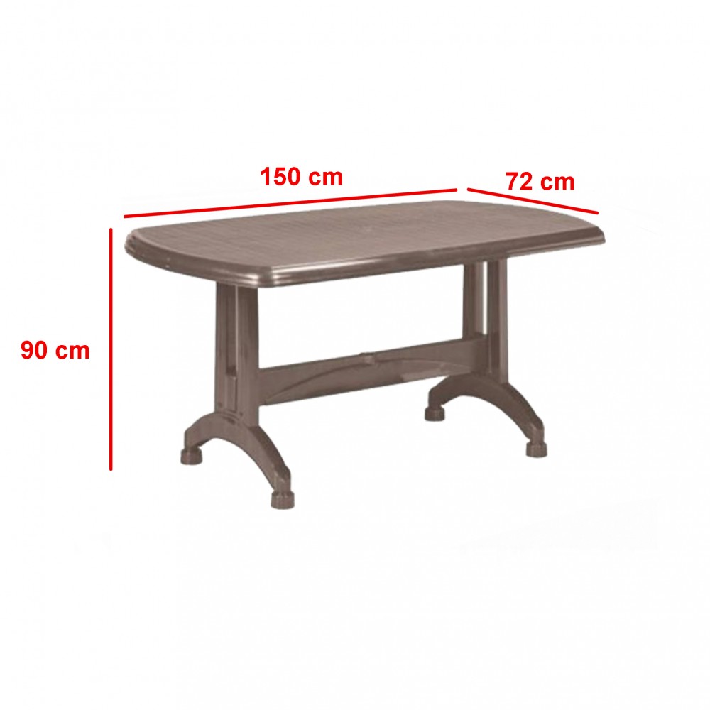Kunststoff-Gartentisch Portland 150 x 90 x 72 cm in der Farbe Cappuccino Sekundäres Bild