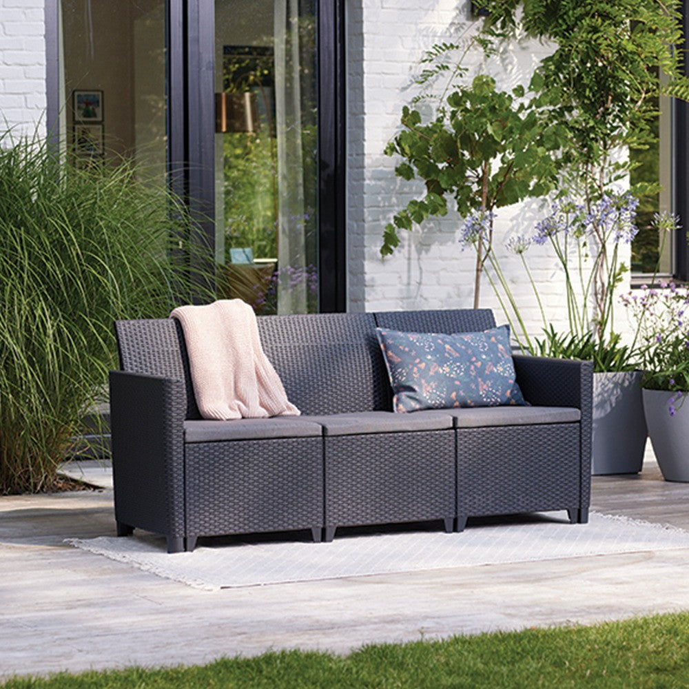 Claire 3-Sitzer Kunst-Rattan-Gartensofa Sekundäres Bild