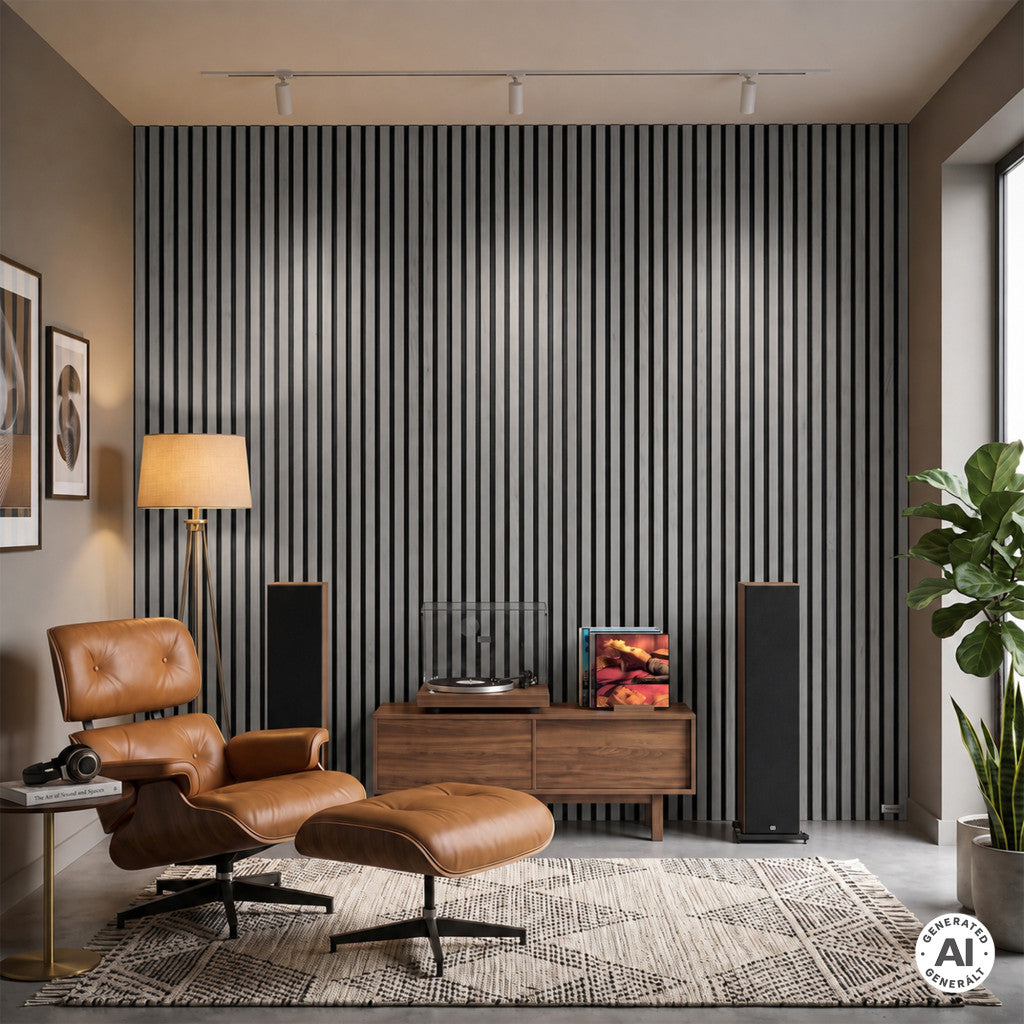 Akusztikus falpanel szürke 260x60x1,8 cm Másodlagos kép