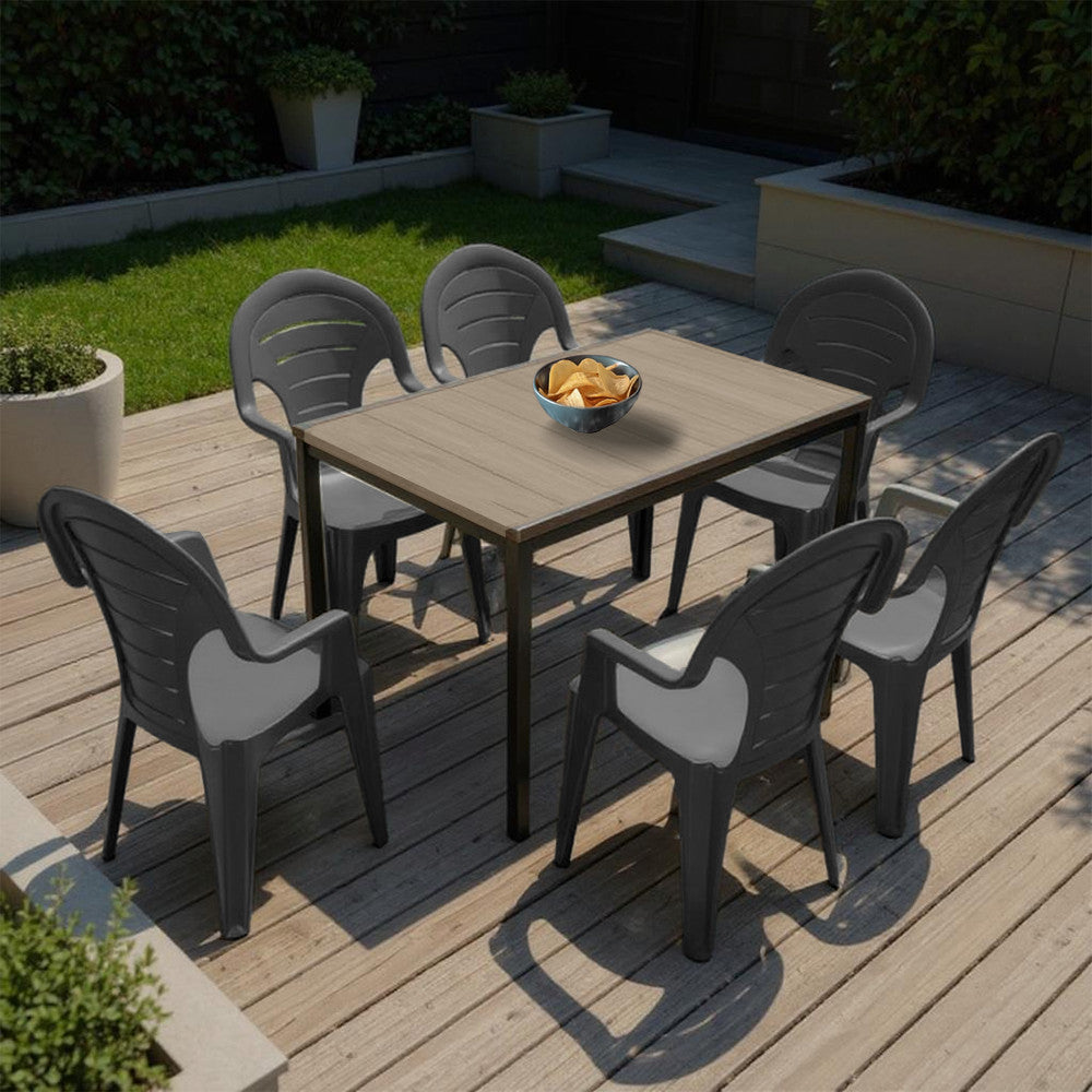 Lagos 6+1 Gartenmöbel-Set Esche-Graphit Sekundäres Bild