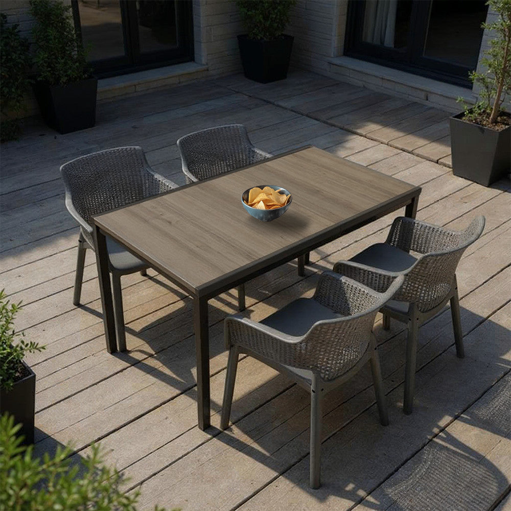 Romen 4+1 Gartenmöbel-Set Esche-Graphit Sekundäres Bild