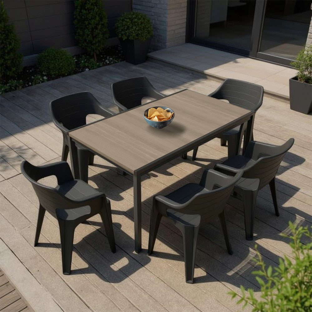 Ravello 6+1 Gartenmöbel-Set Esche-schwarz Sekundäres Bild