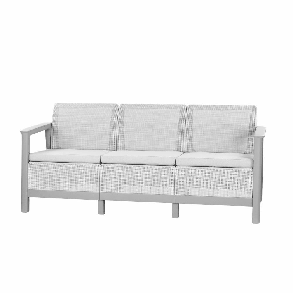 Scandi Love Linea Duo Gartenmöbel-Set mit Aufbewahrungstisch aus Jute
