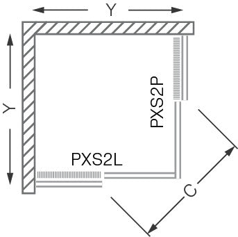 PXS2P/1000 Duschkabinentür, rechts, mit satiniertem Glas Sekundäres Bild