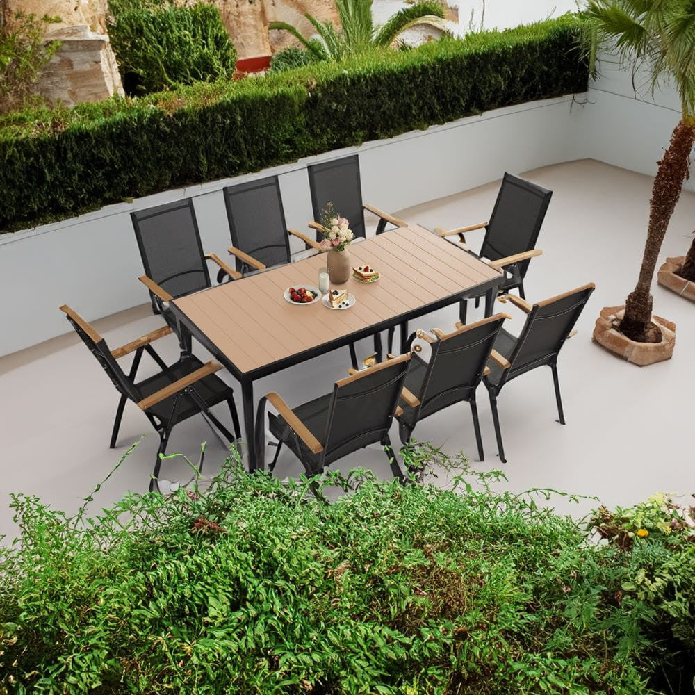IZZY 8-Sitzer Gartenmöbel-Set braun Tischplatte Sekundäres Bild