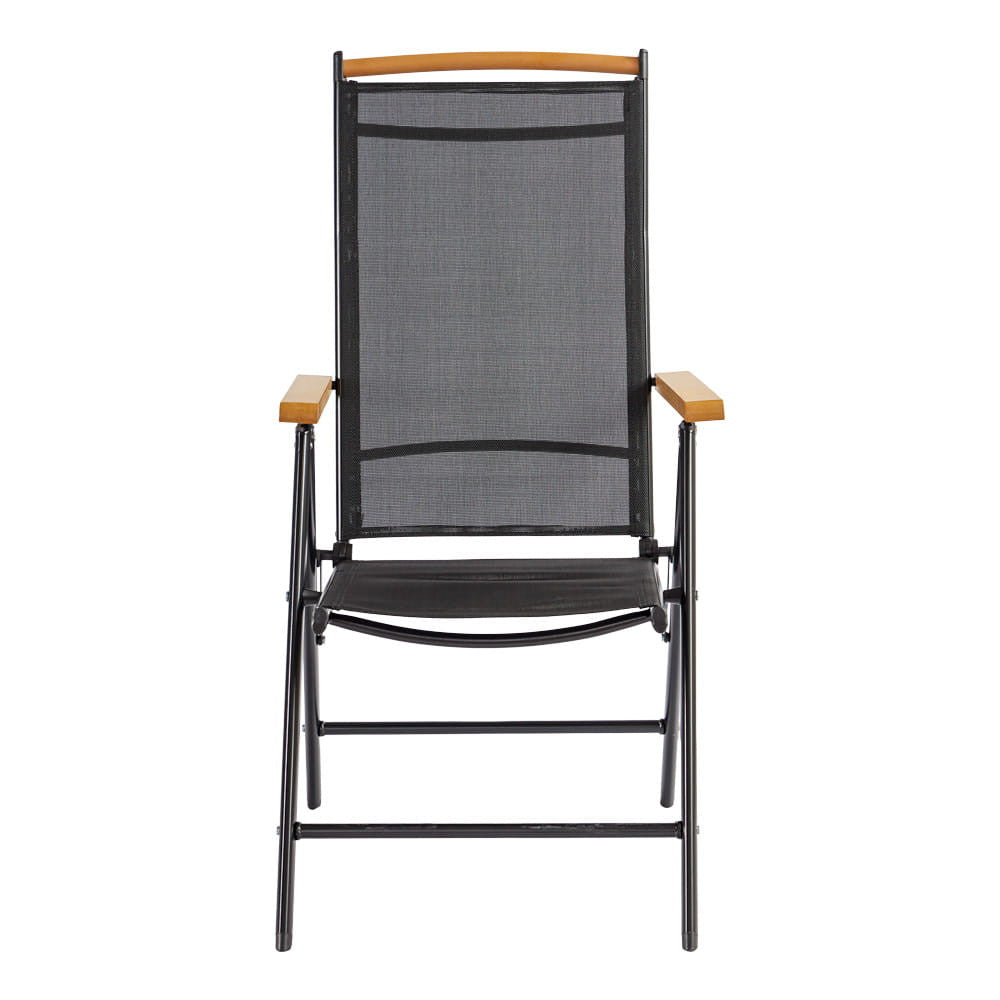 IZZY 6-teiliges Gartenmöbel-Set, schwarz, mit Tischplatte Sekundäres Bild