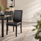 Kelly Leder Esszimmerstuhl in schwarz