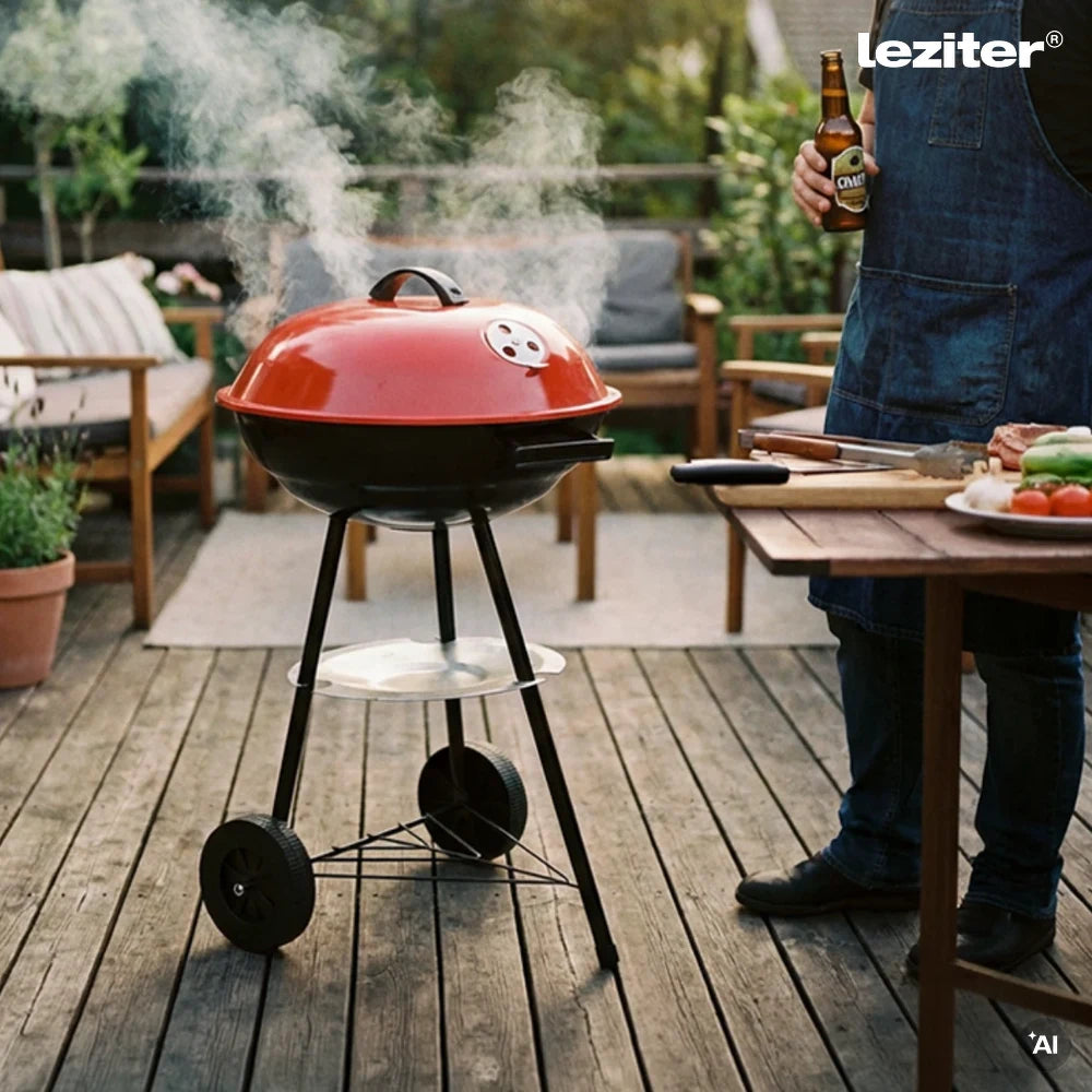 Garten-Kugelgrill für Holzkohle, mit Rädern Sekundäres Bild