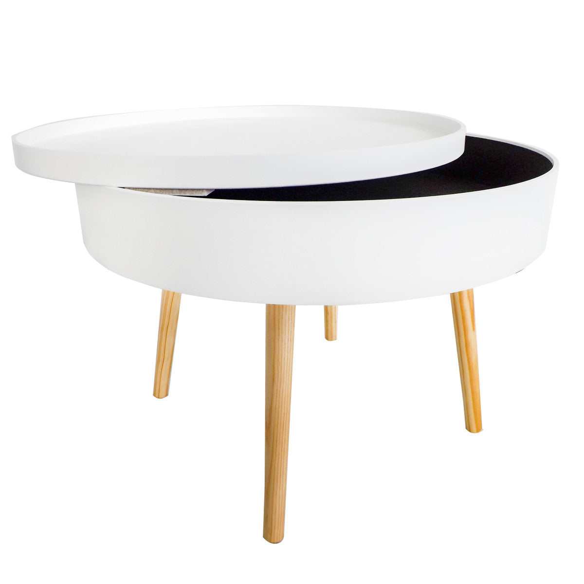 Runder Couchtisch mit Stauraum, 60 cm Sekundäres Bild