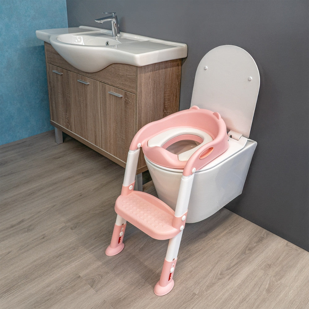 Stufenförmige WC-Reduziervorrichtung in Rosa Sekundäres Bild