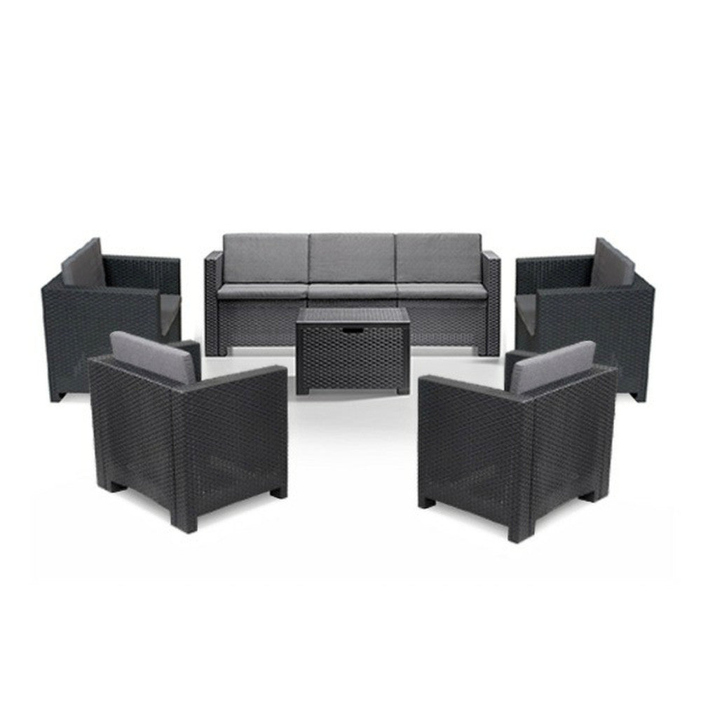 City II Großes 7-Personen-Gartenmöbel-Set Sekundäres Bild