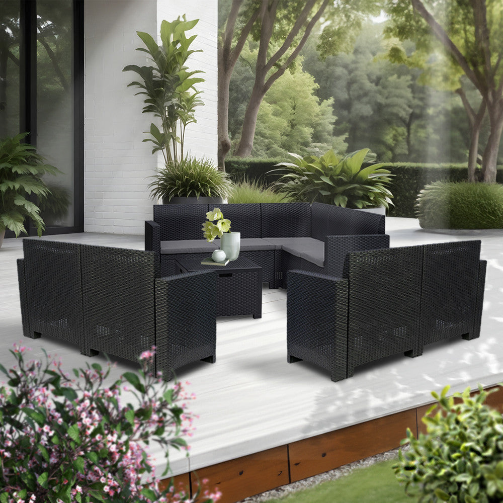 Nero VI 9-Sitzer-Eck-Gartenmöbel-Set Sekundäres Bild