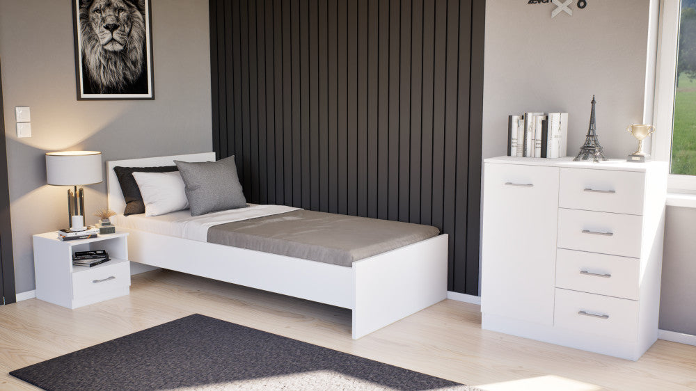 Miami Einzelbett 90x200 cm weiß-weiß Sekundäres Bild