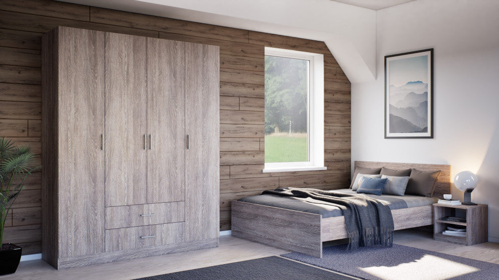 Miami Doppelbett ohne Bettwäsche 140x200 cm York Eiche-York Eiche Sekundäres Bild