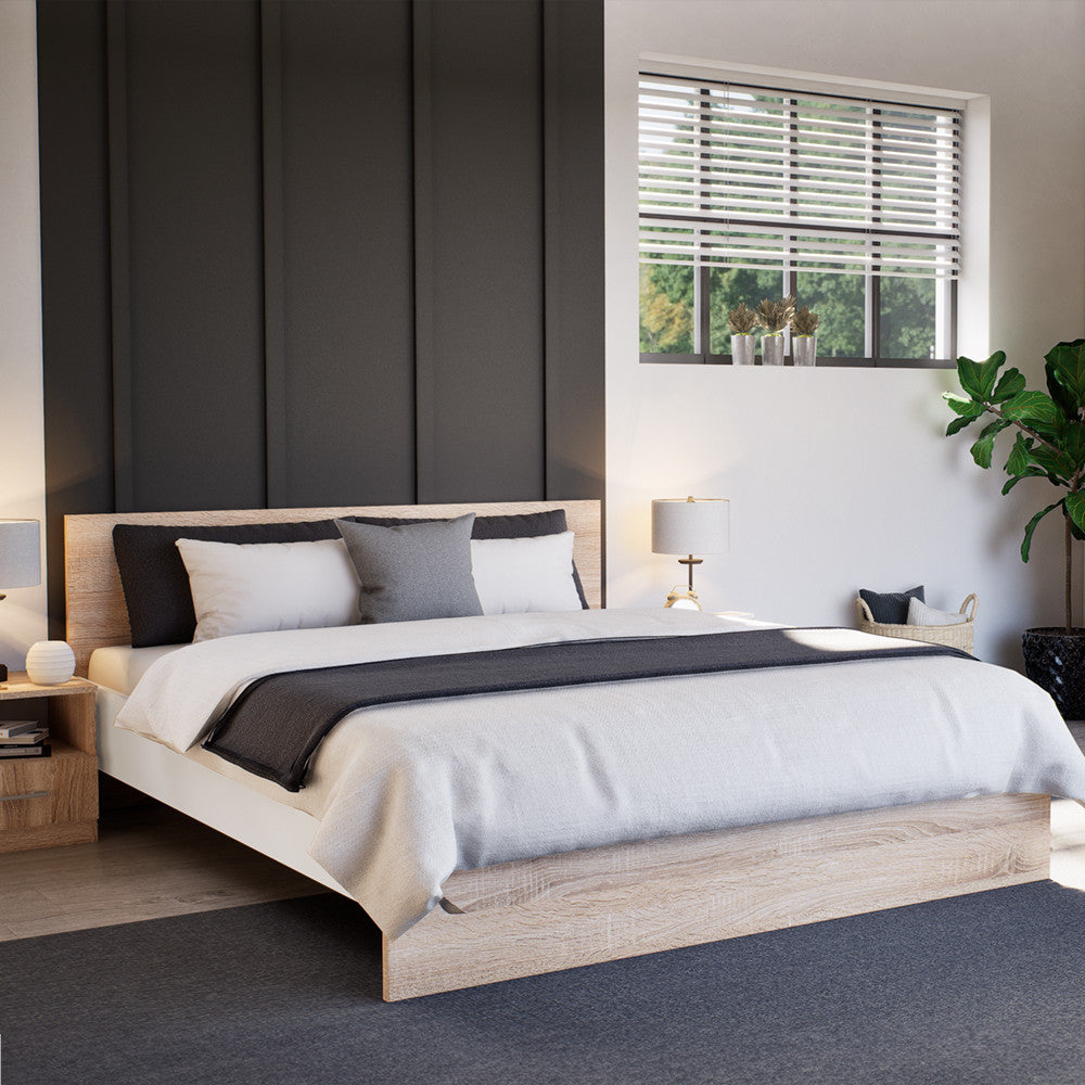 Miami Doppelbett ohne Leinenhalter 160x200 cm sonoma eiche-weiß Sekundäres Bild