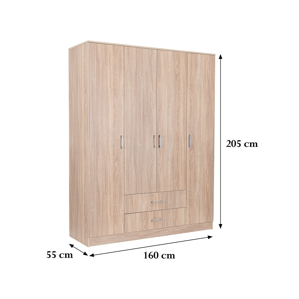 Miami Kleiderschrank 160x205 cm sonoma Eiche-sonoma Eiche Sekundäres Bild