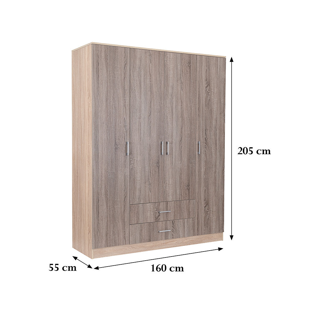 Miami Kleiderschrank 160x205 cm York Eiche-sonoma Eiche Sekundäres Bild