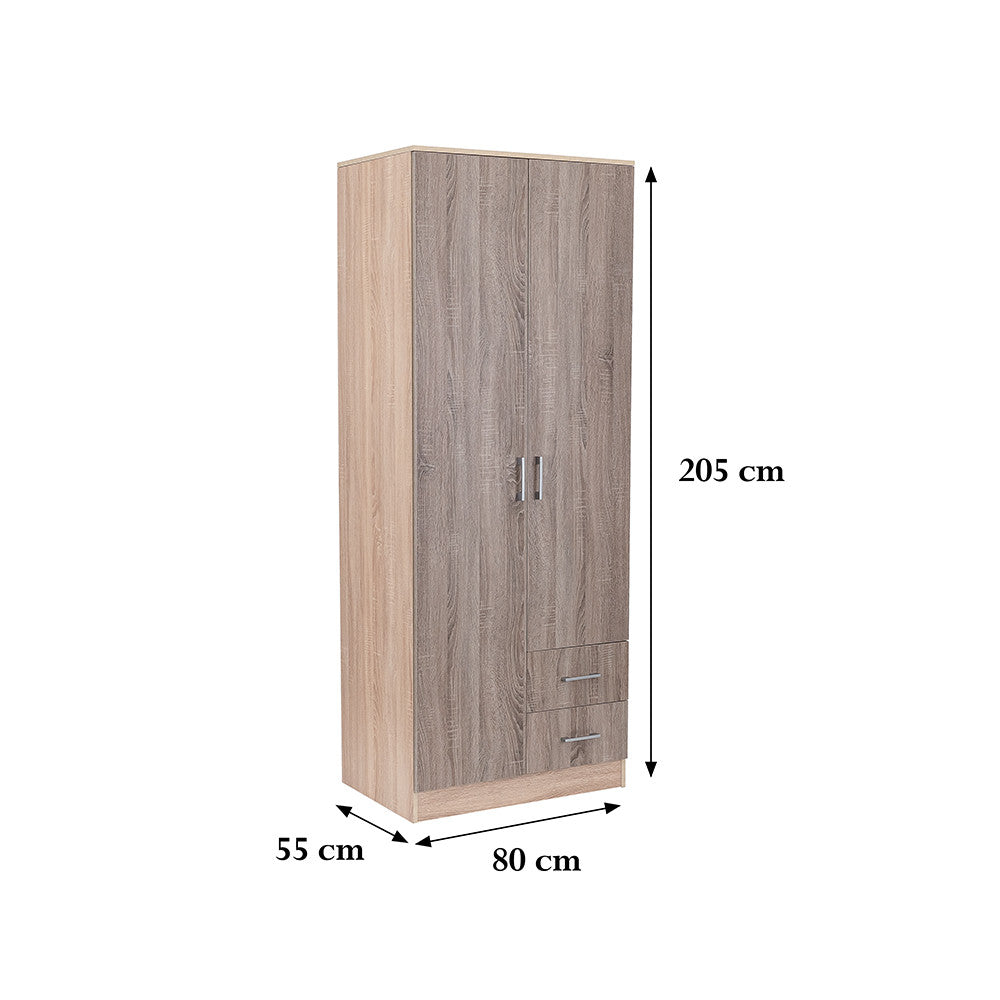 Miami Kleiderschrank 80x205 cm York Eiche-Sonoma Eiche Sekundäres Bild