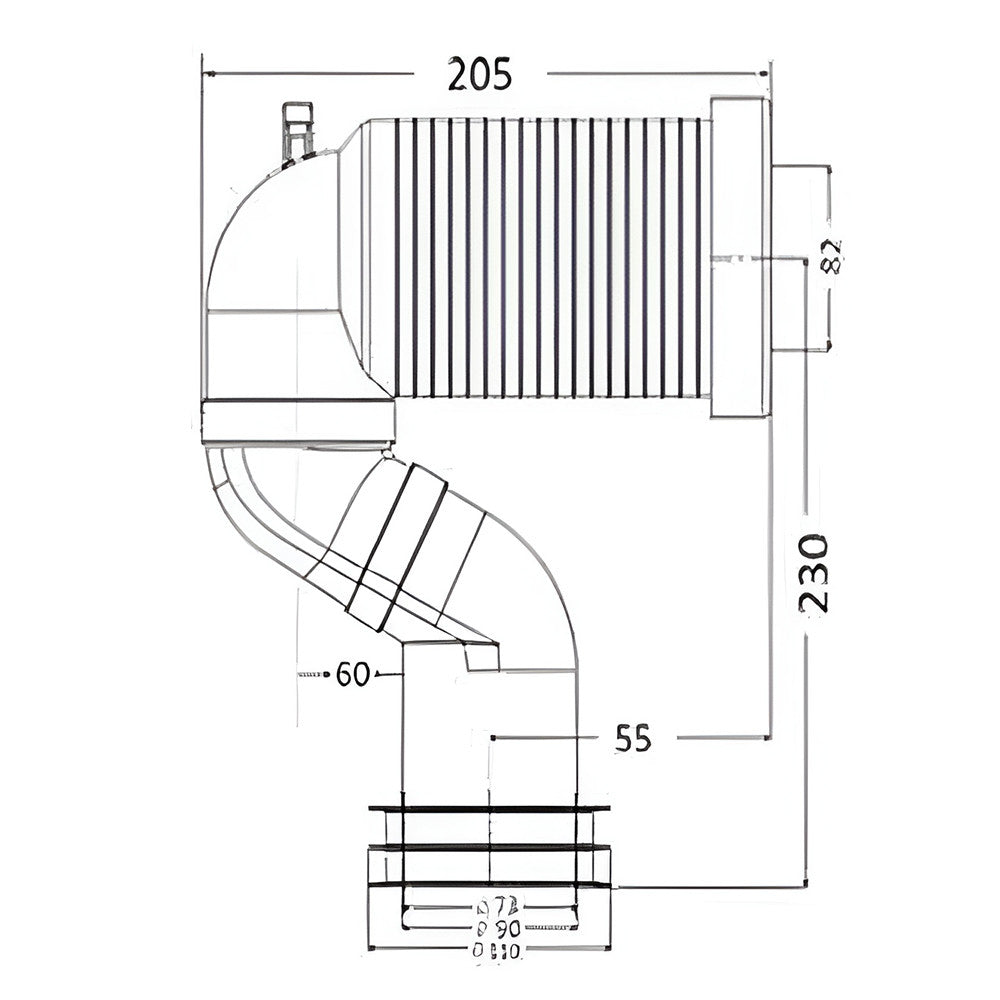 S-bekötő álló és monoblokkos WC-hez méretábra 20,5 × 23 cm - Homelux, LSB-01 Másodlagos kép