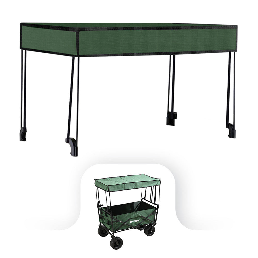 Kerti szállítókocsi prémium zöld árnyékoló tetővel - Homelux, LSZKT055-GREEN