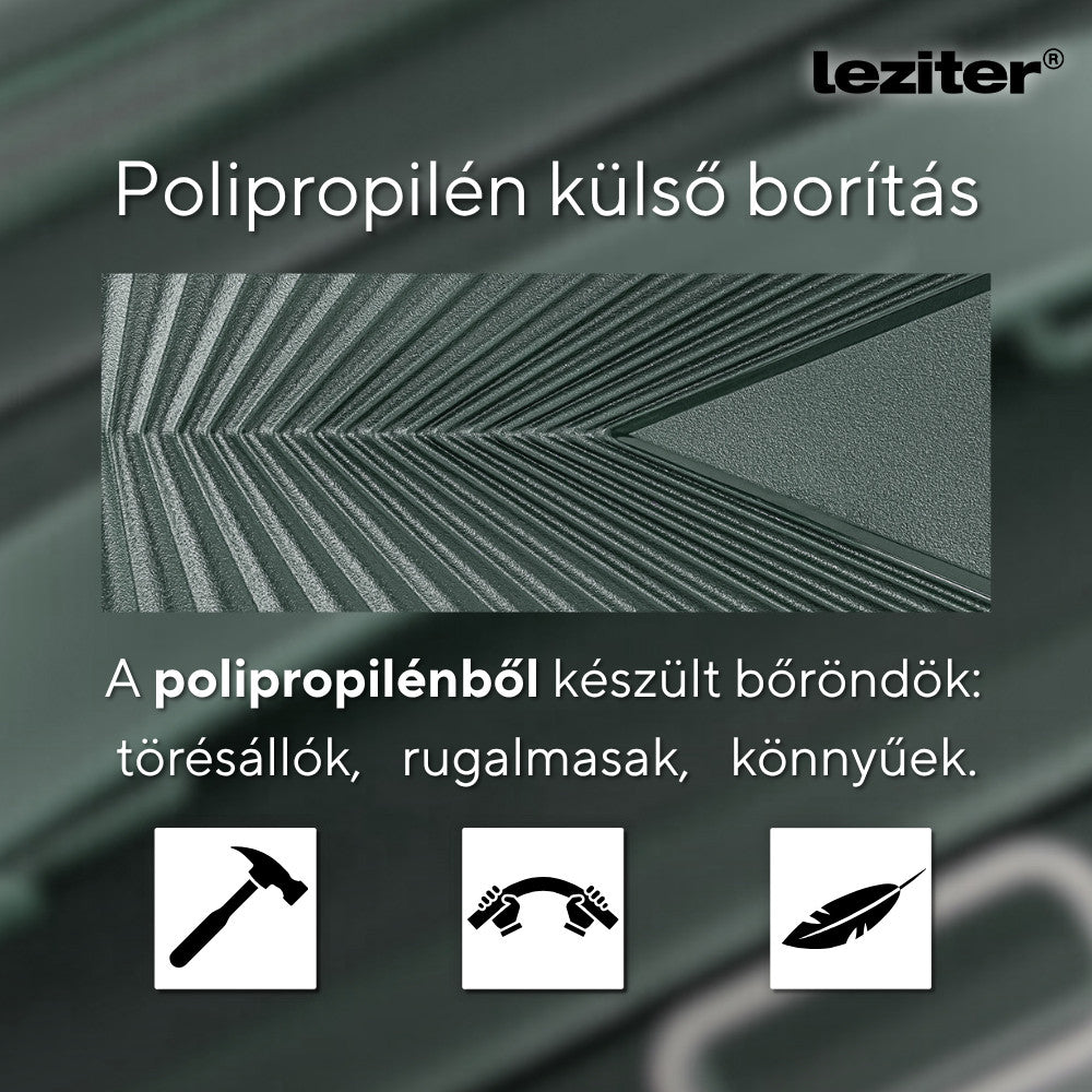 Gurulós bőrönd szett polipropilén külső borításának részlete - Homelux, LTREBS-III-DG