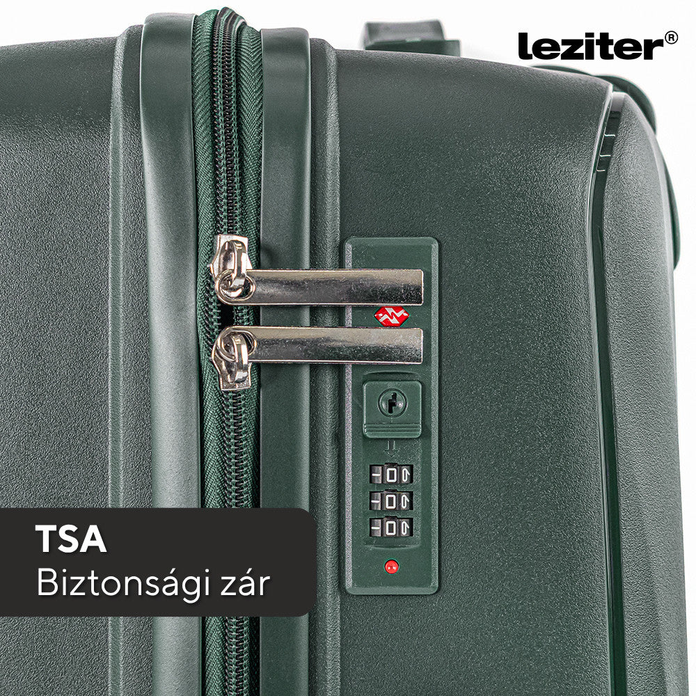 Keményfedeles gurulós bőrönd beépített TSA számzár közelről - Homelux, LTREBS-IV-DG