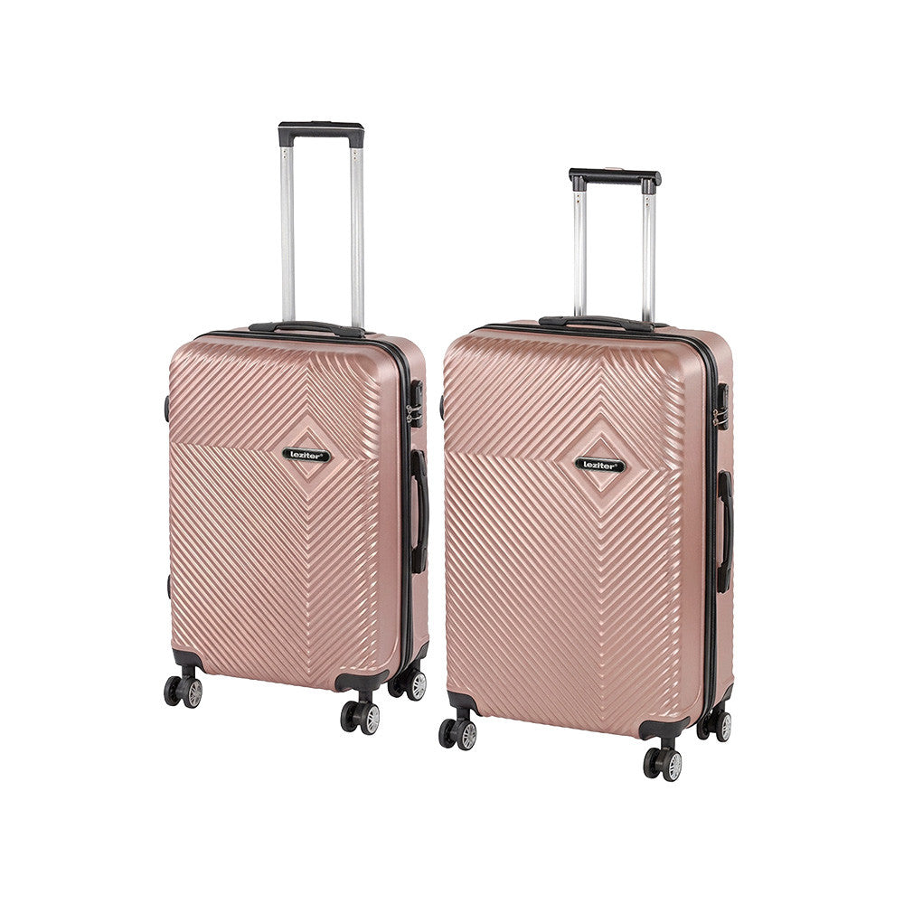 2 részes bőröndszett, modern rosegold színű közepes és nagy keményfedeles bőrönd - Homelux, LTRPBS-XI-RG
