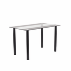 Mezza 4+1 Esstisch-Set weiß-schwarz