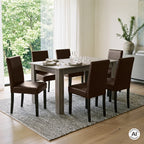 Leon 6+1 esstisch set york eiche braun