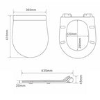 Falba építhető WC tartály szett soft close WC-ülőke méretábra 360 × 435 mm-es mérettel - Homelux, ROYASET_WT-1_R-082CHR
