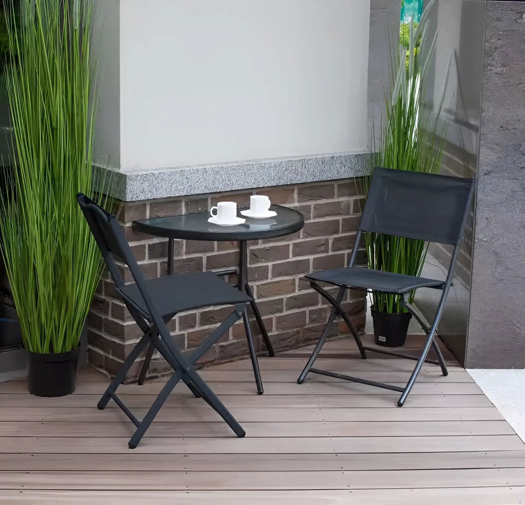 SC90 Metallgestell Glas Couchtisch für Terrasse, halbrund Sekundäres Bild