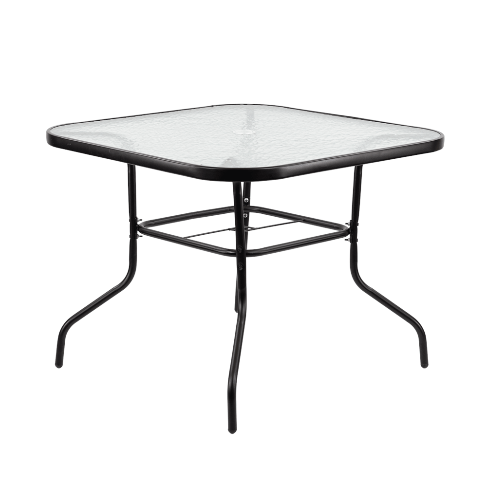 Gartentisch Vella aus Glas mit Metallgestell